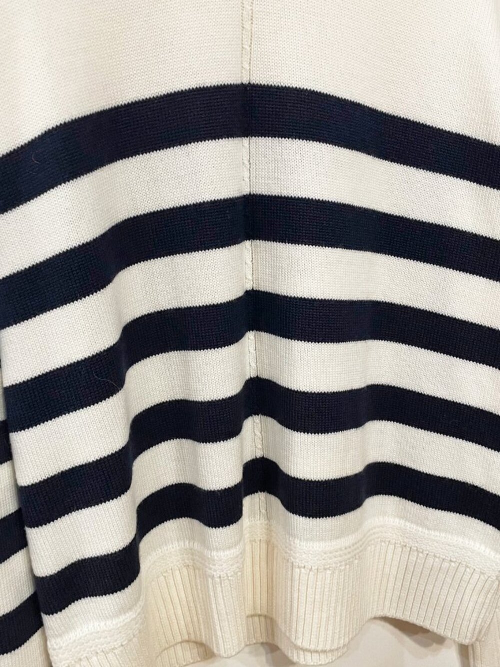 Like New Sezane Bastien 100% Wool Striped Sweater Ecru Navy Medium - Picture 5 of 8